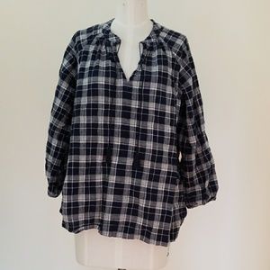 Madewell Light airy plaid top